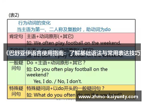 《巴舒亚伊语言使用指南:了解基础语法与常用表达技巧》 《巴舒亚伊语言使用指南:了解基础语法与常用表达技巧》